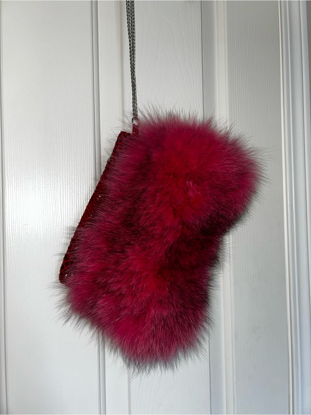 Real Fur Hot Pink Clutch / Wristlet Purse ✨💖